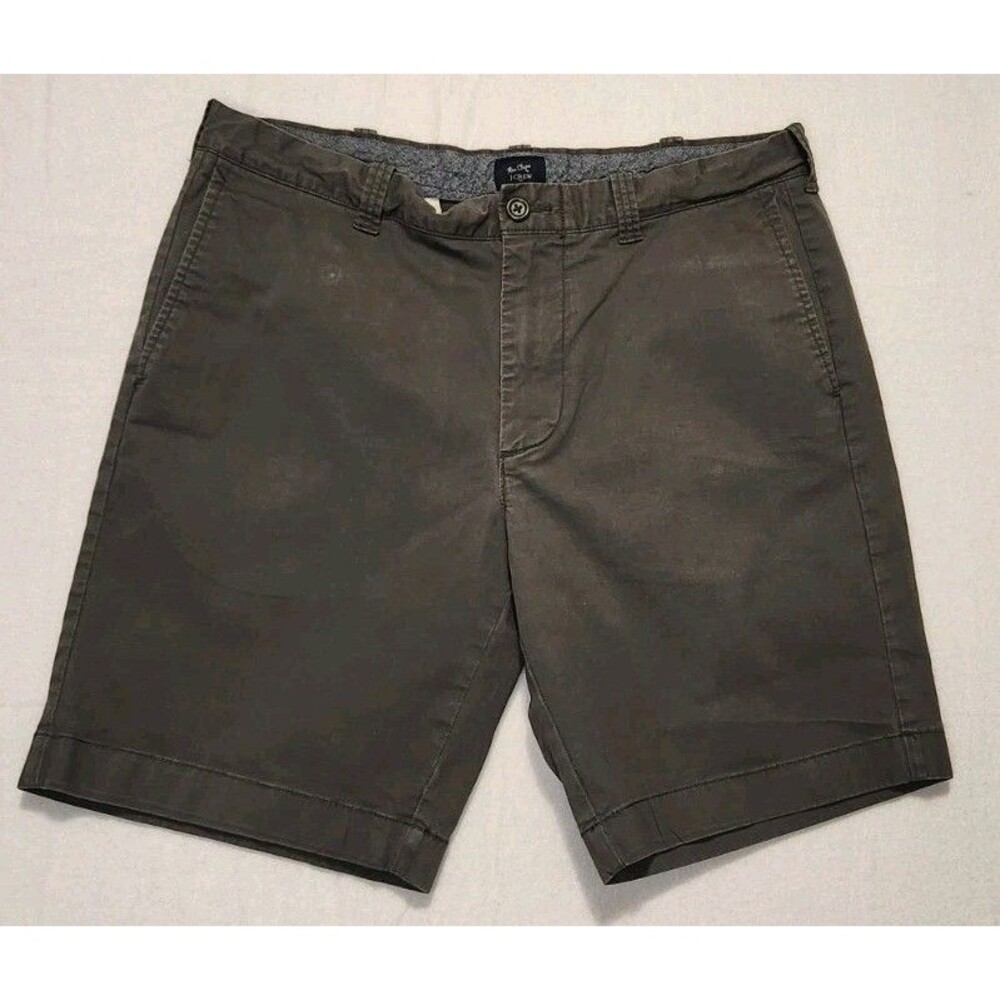 J Crew Shorts Mens 34 Flex Chino Gray Cotton Blend Shorts